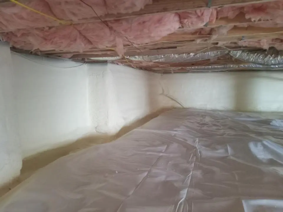 Crawl space encapsulation with closed-cell spray foam for Attic Insulation in Chesapeake